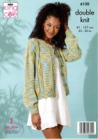 Knitting Pattern - King Cole 6130 - Linendale Reflections DK - Ladies Cardigans